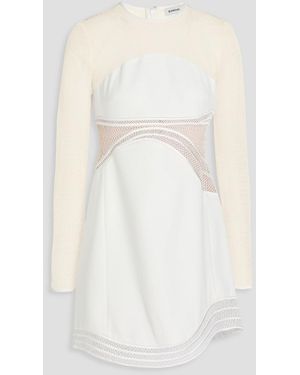 Jonathan Simkhai Blaise Fishnet-Paneled Crepe Mini Dress - White