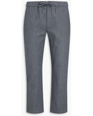 Frescobol Carioca Oscar Herringbone Cotton And Cashmere-Blend Drawstring Trousers - Grey