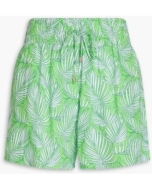 Melissa Odabash Printed Voile Shorts - Green