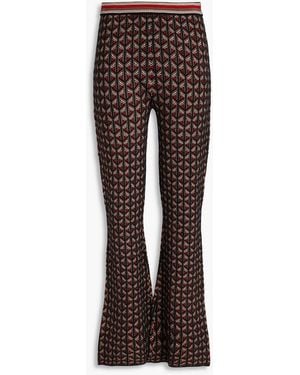 Diane von Furstenberg Ashdon Jacquard-Knit Flared Trousers - Brown