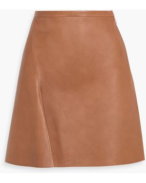 Theory Leather Mini Skirt - Natural