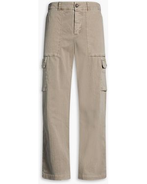 James Perse Herringbone Cotton-Twill Cargo Trousers - Natural