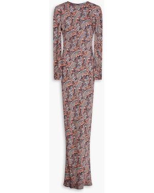 Veronica Beard Maxikleid "gemma" aus satin aus einer seidenmischung mit paisley-print - Mehrfarbig