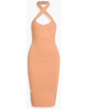 Tom Ford Cutout Stretch-Knit Halterneck Midi Dress - White