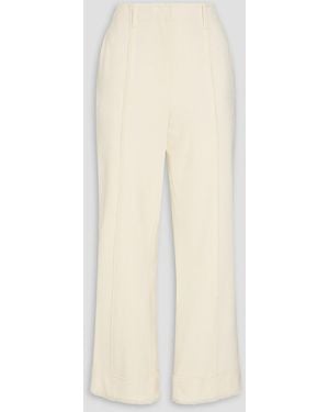 Jonathan Simkhai Sully Cropped Twill Wide-Leg Trousers - Natural