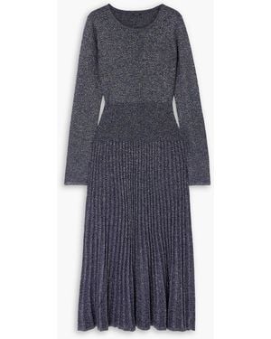 JOSEPH Ribbed Lurex Midi Dress - Blue