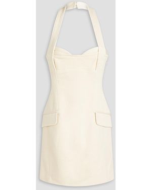 Jonathan Simkhai Magdalena Twill Halterneck Mini Dress - Natural