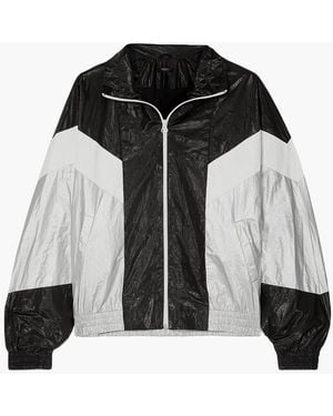 Twenty Color-block Metallic Shell Jacket - Black