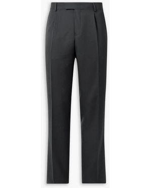 MR P. Straight-Leg Pleated Twill Suit Pants - Black