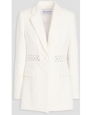 Rebecca Vallance Claire Chain-embellished Bouclé-tweed Blazer - Natural