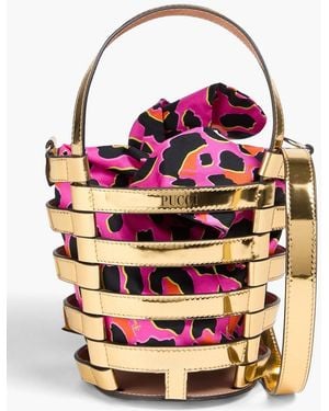PUCCI Lido Mini Mirrored-leather Bucket Bag