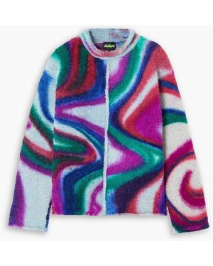 AGR Printed Mohair-blend Bouclé Sweater - White