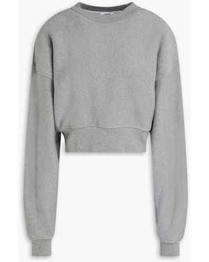 Agolde Kit Cropped French Cotton-terry Sweatshirt - Grey