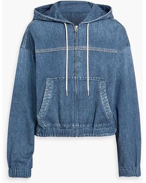 Rag & Bone Miramar Davina Denim-Effect Cotton-Fleece Zip-Up Hoodie - Blue