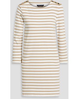 Veronica Beard Ruta Striped Cotton-Jersey Mini Dress - Natural
