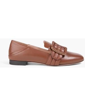Bally Janelle Buckled Leather Collapsible-Heel Loafers - Pink