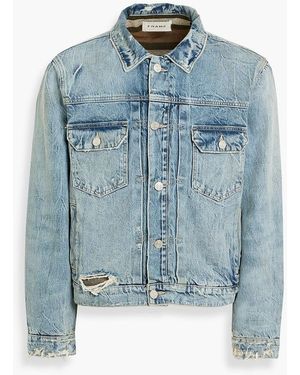 FRAME Distressed Denim Jacket - Blue