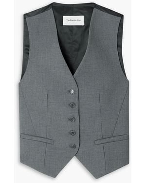 Frankie Shop Gelso Grain De Poudre And Satin Vest - Grey