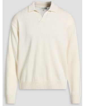 FRAME Wool And Silk-Blend Polo Jumper - White