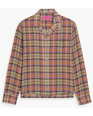 The Elder Statesman Burnout Checked Wool Shirt - Natural