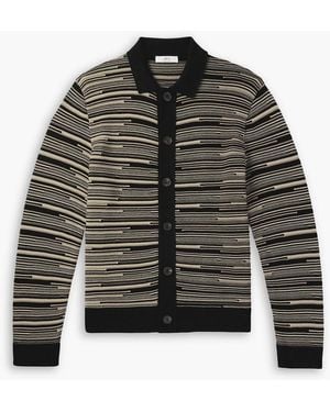 MR P. Striped Cotton Cardigan - Black