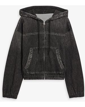 Rag & Bone Miramar Davina Denim-Effect Cotton-Fleece Zip-Up Hoodie - Black
