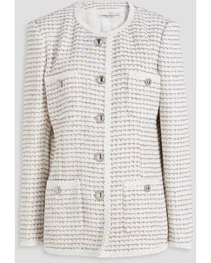 Alessandra Rich Metallic Tweed Jacket - White