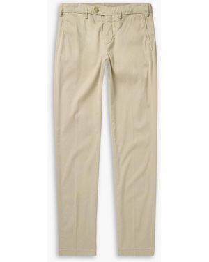 Canali Slim-Fit Garment-Dyed Stretch Lyocell And Cotton-Blend Twill Pants - Natural