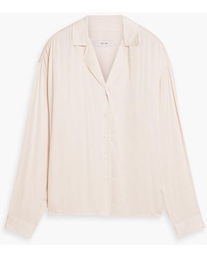 Iris & Ink Megan Satin Shirt - White