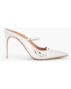 Malone Souliers Aurora Mirrored-Leather Mules - White