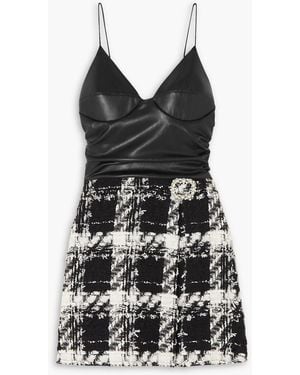 Halpern Power Embellished Metallic Bouclé-tweed Mini Dress - Black