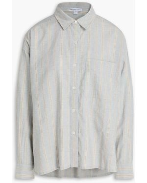 James Perse Striped Cotton And Linen-Blend Shirt - White