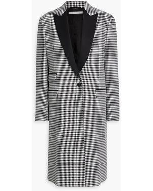 Another Tomorrow Cotton-blend Houndstooth Tweed Coat - Grey
