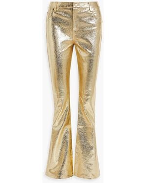 retroféte Lunx Textured-leather Flared Pants - Natural