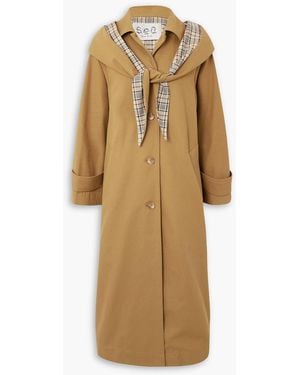 Sea Beatriz Layered Belted Cotton Trench Coat - Natural