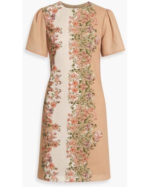 Mikael Aghal Floral-Print Woven Dress - Natural