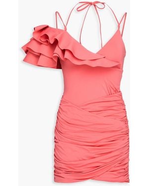 Maygel Coronel Ruched Stretch-Knit Mini Dress - Pink