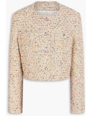 Alessandra Rich Metallic Cotton-Blend Tweed Jacket - Natural
