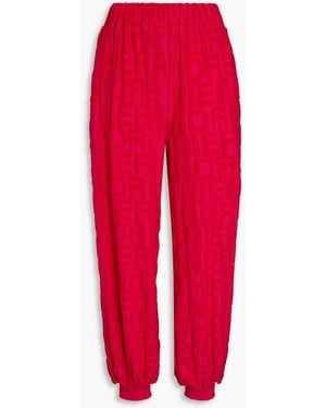 Alexandre Vauthier Cotton-blend Terry Jacquard Track Trousers - Red