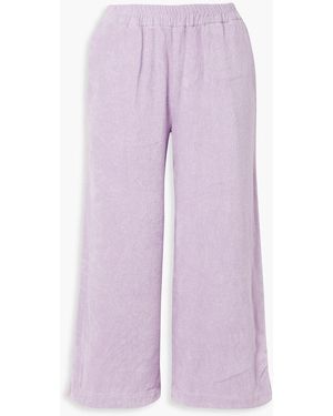 TERRY TOWELLING Capri cropped track pants aus baumwollfrottee - Lila