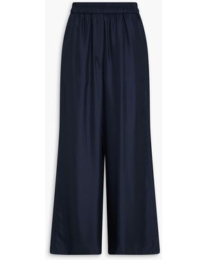 Theory Satin Wide-Leg Trousers - Blue