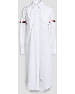 Thom Browne Cotton-Poplin Midi Shirt Dress - White