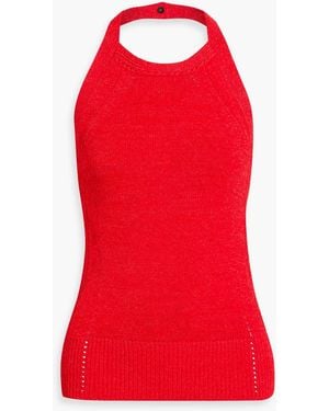 Proenza Schouler Leona Knitted Halterneck Top - Red