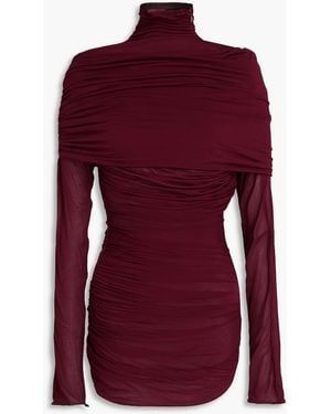 Mugler Draped Crepe Top - Red