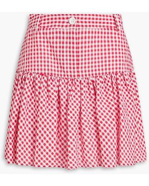 Claudie Pierlot Gingham Woven Mini Skirt - Pink