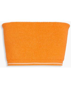 Jacquemus Strapless Cropped Waffle-knit Top - Orange