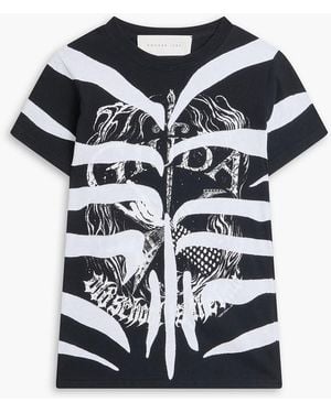 Conner Ives Juda Printed Cotton-Jersey T-Shirt - Black