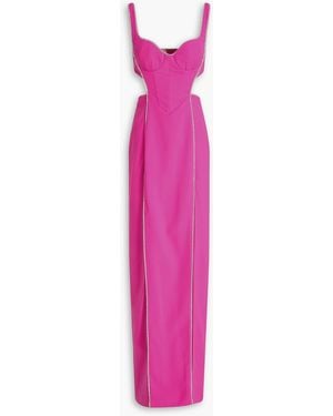 Zuhair Murad Cutout Crystal-embellished Crepe Gown - Pink