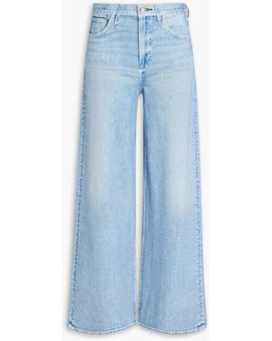 Rag & Bone Miramar Serena Denim-effect Print French Cotton-terry Wide-leg Trousers - Blue
