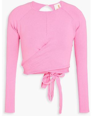JoosTricot Cropped Open-Back Lyocell-Blend Top - Pink
